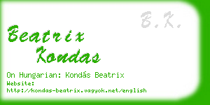 beatrix kondas business card