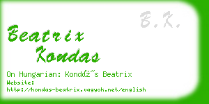 beatrix kondas business card